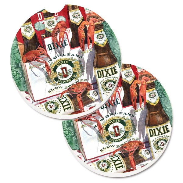 Carolines Treasures Dixie Beer and Crawfish New Orleans Set of 2 Cup Holder Car Coaster 8541CARC